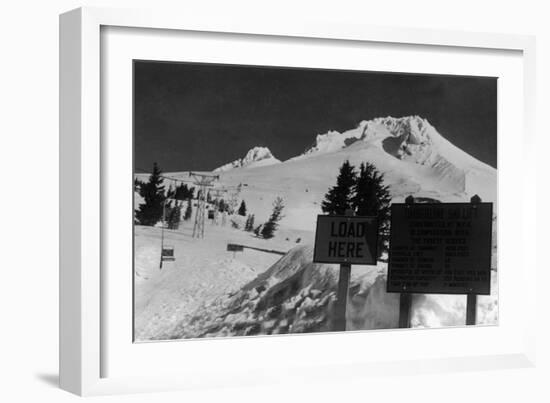 View of the Timberline Ski Lift - Mt. Hood, OR-Lantern Press-Framed Art Print