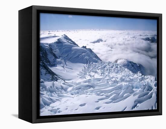 View of the Top of Fox Glacier, Westland, West Coast, South Island, New Zealand-D H Webster-Framed Stretched Canvas
