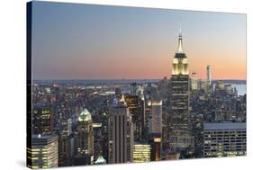 View of the Top of the Rock, Empire State Building, Rockefeller Centre, Manhattan, New York-Rainer Mirau-Stretched Canvas