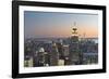 View of the Top of the Rock, Empire State Building, Rockefeller Centre, Manhattan, New York-Rainer Mirau-Framed Photographic Print