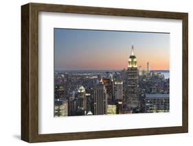 View of the Top of the Rock, Empire State Building, Rockefeller Centre, Manhattan, New York-Rainer Mirau-Framed Photographic Print