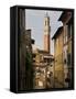 View of the Torre Del Mangia and Old Streets in Siena, Tuscany, Italy, Europe-John Woodworth-Framed Stretched Canvas