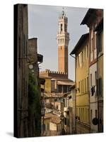 View of the Torre Del Mangia and Old Streets in Siena, Tuscany, Italy, Europe-John Woodworth-Stretched Canvas