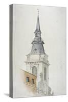 View of the Tower and Spire of St Martin Within Ludgate, City of London, 1840-null-Stretched Canvas
