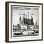 View of the Tower of London with Boats on the River Thames, C1750-null-Framed Giclee Print