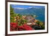 View of the Town Centre with Parish Church and Lake, Ascona, Lake Maggiore, Switzerland-null-Framed Premium Giclee Print