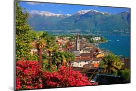 View of the Town Centre with Parish Church and Lake, Ascona, Lake Maggiore, Switzerland-null-Mounted Art Print