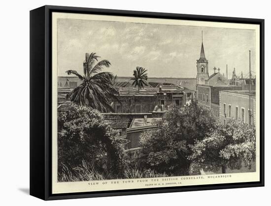 View of the Town from the British Consulate, Mocambique-Harry Hamilton Johnston-Framed Stretched Canvas