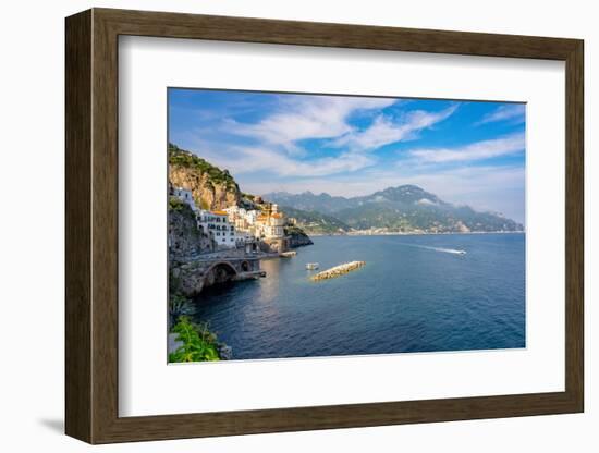 View of the town in Spring, Atrani, Amalfi Coast (Costiera Amalfitana), Campania-Lorenzo Mattei-Framed Photographic Print