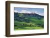 View of the Town Pienza in a Tuscan Countryside, Italy-George Oze-Framed Photographic Print