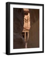 View of the Treasury from the Siq, Petra, Unesco World Heritage Site, Wadi Musa, Jordan-Christian Kober-Framed Photographic Print