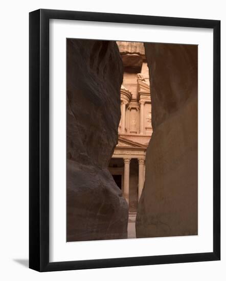 View of the Treasury from the Siq, Petra, Unesco World Heritage Site, Wadi Musa, Jordan-Christian Kober-Framed Photographic Print