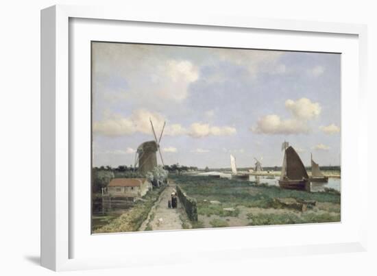 View of the Trekvliet Canal Near the Hague, 1870-Johannes Hendrik Weissenbruch-Framed Giclee Print