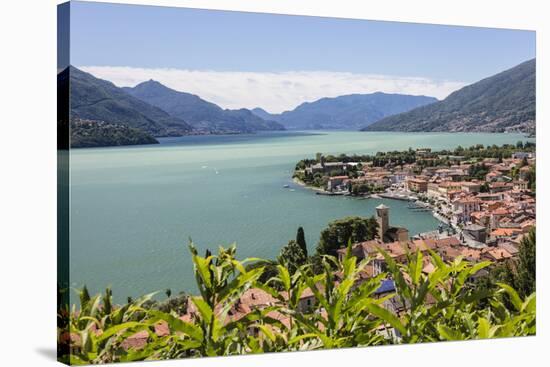 View of the typical village of Gravedona surrounded by Lake Como and gardens, Italian Lakes, Italy-Roberto Moiola-Stretched Canvas