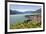 View of the typical village of Gravedona surrounded by Lake Como and gardens, Italian Lakes, Italy-Roberto Moiola-Framed Photographic Print