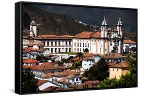 View of the Unesco World Heritage City of Ouro Preto in Minas Gerais Brazil-Curioso Travel Photography-Framed Stretched Canvas