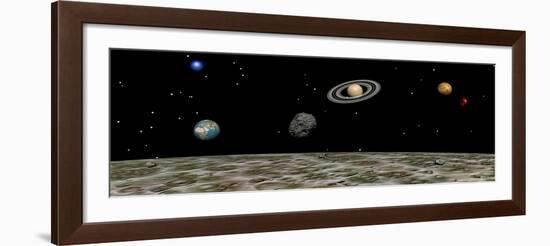 View of the Universe and Planets as Seen from a Distant Moon-null-Framed Art Print