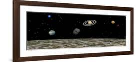 View of the Universe and Planets as Seen from a Distant Moon-null-Framed Art Print