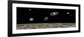 View of the Universe and Planets as Seen from a Distant Moon-null-Framed Art Print