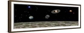 View of the Universe and Planets as Seen from a Distant Moon-null-Framed Premium Giclee Print