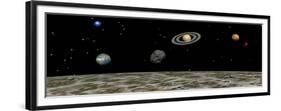 View of the Universe and Planets as Seen from a Distant Moon-null-Framed Premium Giclee Print