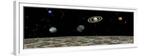 View of the Universe and Planets as Seen from a Distant Moon-null-Framed Premium Giclee Print