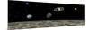 View of the Universe and Planets as Seen from a Distant Moon-null-Mounted Premium Giclee Print