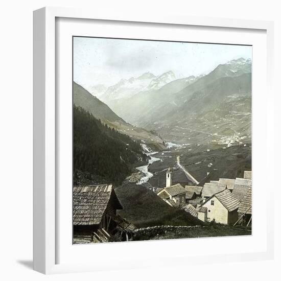 View of the Val Bedretto Near the Saint-Gothard Mountain Pass (Switzerland), Circa 1865-Leon, Levy et Fils-Framed Photographic Print