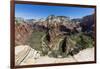 View of the valley floor from Angel's Landing Trail in Zion National Park, Utah, United States of A-Michael Nolan-Framed Photographic Print