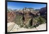 View of the valley floor from Angel's Landing Trail in Zion National Park, Utah, United States of A-Michael Nolan-Framed Photographic Print