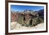 View of the valley floor from Angel's Landing Trail in Zion National Park, Utah, United States of A-Michael Nolan-Framed Photographic Print