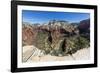 View of the valley floor from Angel's Landing Trail in Zion National Park, Utah, United States of A-Michael Nolan-Framed Photographic Print