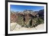 View of the valley floor from Angel's Landing Trail in Zion National Park, Utah, United States of A-Michael Nolan-Framed Photographic Print