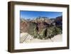 View of the valley floor from Angel's Landing Trail in Zion National Park, Utah, United States of A-Michael Nolan-Framed Premium Photographic Print