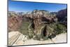 View of the valley floor from Angel's Landing Trail in Zion National Park, Utah, United States of A-Michael Nolan-Mounted Premium Photographic Print