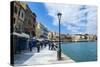 View of the Venetian Port of Chania, Crete, Greek Islands, Greece, Europe-Michael Runkel-Stretched Canvas