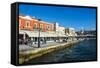 View of the Venetian Port of Chania, Crete, Greek Islands, Greece, Europe-Michael Runkel-Framed Stretched Canvas