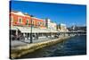 View of the Venetian Port of Chania, Crete, Greek Islands, Greece, Europe-Michael Runkel-Stretched Canvas