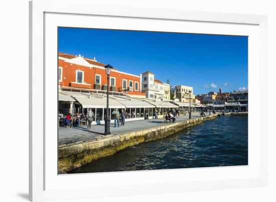 View of the Venetian Port of Chania, Crete, Greek Islands, Greece, Europe-Michael Runkel-Framed Photographic Print