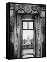 View of the Victoria Monument from Inside Buckingham Palace, London, 1935-null-Framed Stretched Canvas