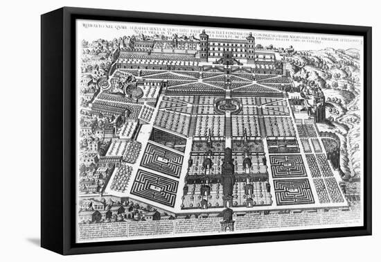 View of the Villa D'Este and Gardens, 1575-Mario Cartaro-Framed Stretched Canvas