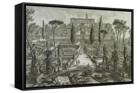 View of the Villa D'Este in Tivoli-Giovanni Battista Piranesi-Framed Stretched Canvas