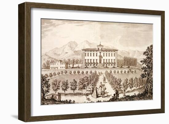 View of the Villa Del Barone, from 'Views of Tuscany' by Giuseppe Bouchard, Published 1744-57-Giuseppe Zocchi-Framed Giclee Print
