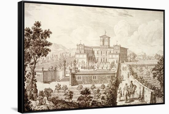 View of the Villa Di Montughi, from 'Views of Tuscany' by Giuseppe Bouchard, Published 1744-57-Giuseppe Zocchi-Framed Stretched Canvas
