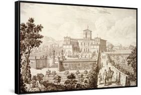 View of the Villa Di Montughi, from 'Views of Tuscany' by Giuseppe Bouchard, Published 1744-57-Giuseppe Zocchi-Framed Stretched Canvas