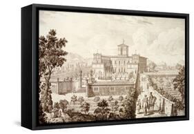 View of the Villa Di Montughi, from 'Views of Tuscany' by Giuseppe Bouchard, Published 1744-57-Giuseppe Zocchi-Framed Stretched Canvas