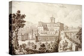 View of the Villa Di Montughi, from 'Views of Tuscany' by Giuseppe Bouchard, Published 1744-57-Giuseppe Zocchi-Stretched Canvas