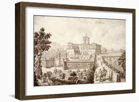 View of the Villa Di Montughi, from 'Views of Tuscany' by Giuseppe Bouchard, Published 1744-57-Giuseppe Zocchi-Framed Giclee Print