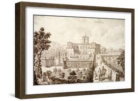 View of the Villa Di Montughi, from 'Views of Tuscany' by Giuseppe Bouchard, Published 1744-57-Giuseppe Zocchi-Framed Giclee Print