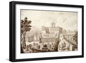 View of the Villa Di Montughi, from 'Views of Tuscany' by Giuseppe Bouchard, Published 1744-57-Giuseppe Zocchi-Framed Giclee Print